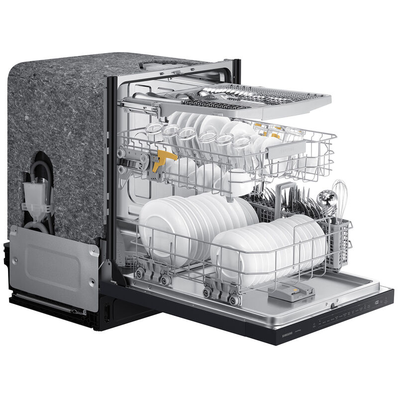 Samsung Bespoke 24 in. Top Control Smart Dishwasher with 46 dBa Sound Level, 3rd-Rack, AutoRelease & Pocket - Matte Black, , hires