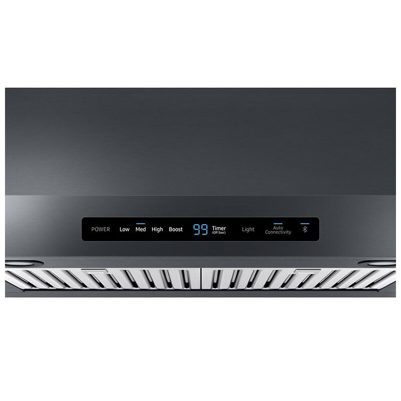 Samsung 30 in. Standard Style Range Hood with 4 Speed Settings, 390 CFM, Convertible Venting & 2 LED Lights - Black Stainless Steel, Black Stainless Steel, hires