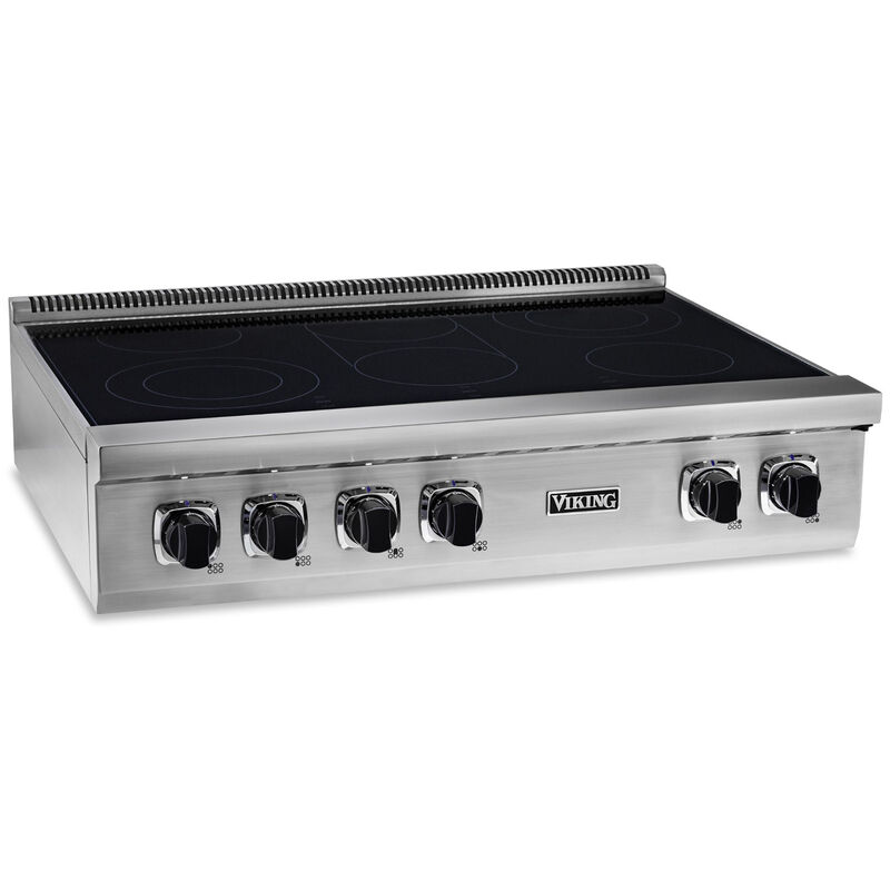 Viking 5 Series 36 in. 6-Burner Electric Rangetop with Simmer Burner & Power Burner - Stainless Steel, , hires