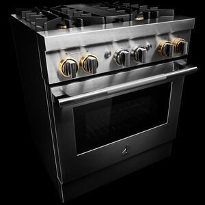 JennAir Rise Series 30 in. 4.1 cu. ft. Smart True European Convection Dual Fuel Range with 4 Sealed Burners - Stainless Steel, , hires