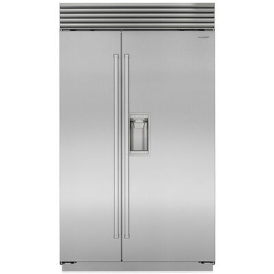 Sub-Zero Classic 48 in. 28.4 cu. ft. Built-In Smart Counter Depth Side-by-Side Refrigerator with Professional Handles, External Ice & Water Dispenser - Stainless Steel | CL4850SD/S/P