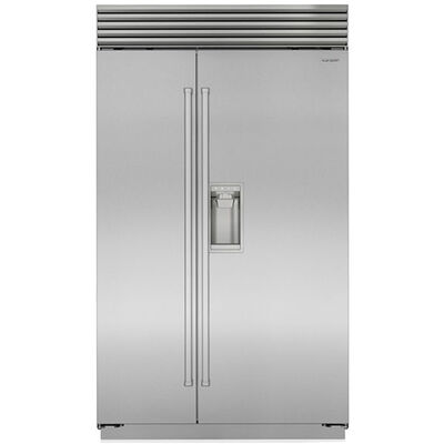 Sub-Zero Classic 48 in. 28.4 cu. ft. Built-In Smart Counter Depth Side-by-Side Refrigerator with Professional Handles, External Ice & Water Dispenser - Stainless Steel | CL4850SD-S-P