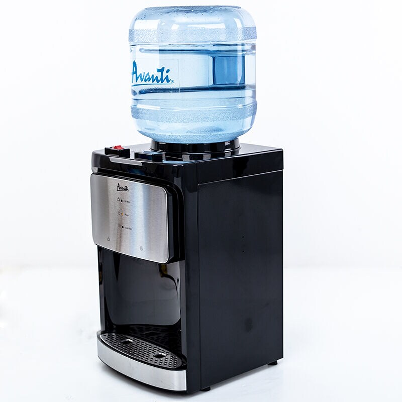 Avanti 12" Hot And Cold Water Dispenser with Child Safety Guard - Stainless Steel with Black Cabinet, , hires