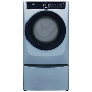 Electrolux 400 Series 27 in. 8.0 cu. ft. Stackable Electric Dryer with Luxury-Quiet Sound System, Sanitize Cycle, Steam Cycle & Sensor Dry - Glacier Blue, Glacier Blue, hires