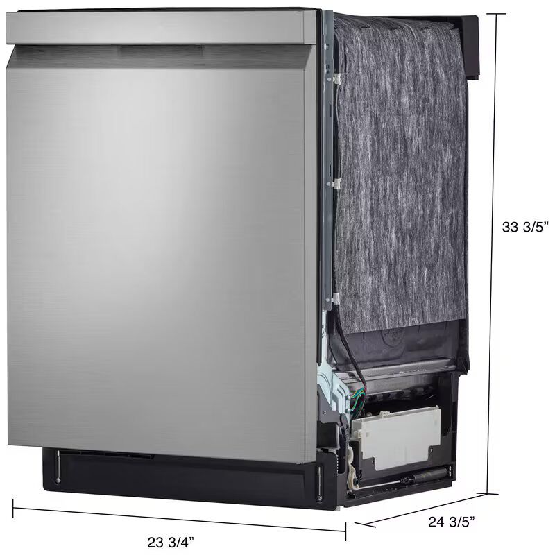 LG 24 in. Top Control Smart Dishwasher with 44 dBa Sound Level, 3rd-Rack, Dynamic Dry & Pocket - PrintProof Stainless Steel, PrintProof Stainless Steel, hires