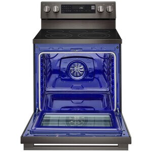 LG 30 in. 6.3 cu. ft. Smart Air-Fry True European Convection Electric Range with Radiant Burners - Black Stainless Steel, , hires