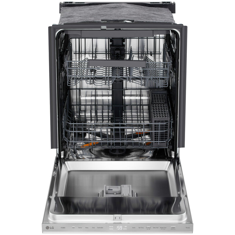 LG 24 in. Top Control Flush-Mount Smart Dishwasher with 46 dBa Sound level, 3rd-Rack, Dynamic Heat Dry with AutoVent Dry & Pocket Handle - PrintProof Stainless Steel, , hires