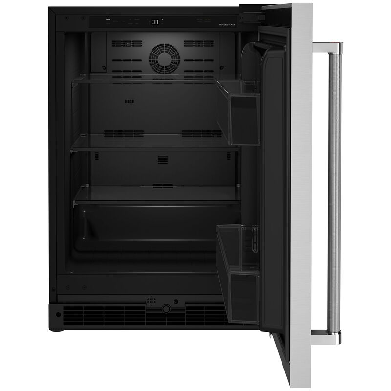 KitchenAid 24 in. 5.0 cu. ft. Built-In Undercounter Refrigerator Right Hinged - Stainless Steel, Stainless Steel, hires