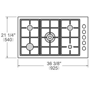 Bertazzoni Master Series 36 in. 5-Burner LP Gas Cooktop with Simmer Burner & Power Burner - Stainless Steel, , hires