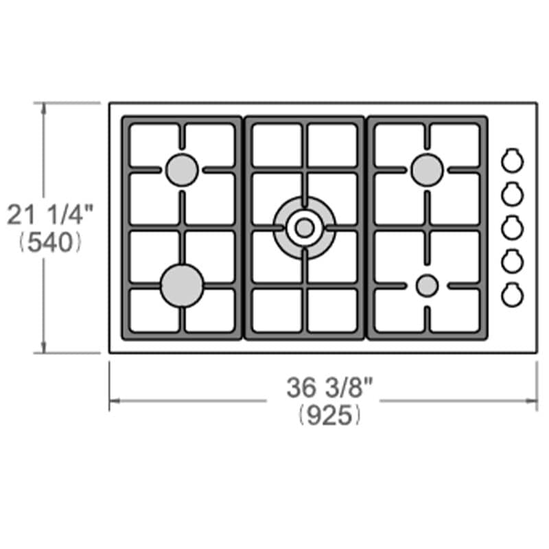 Bertazzoni Master Series 36 in. 5-Burner LP Gas Cooktop with Simmer Burner & Power Burner - Stainless Steel, , hires