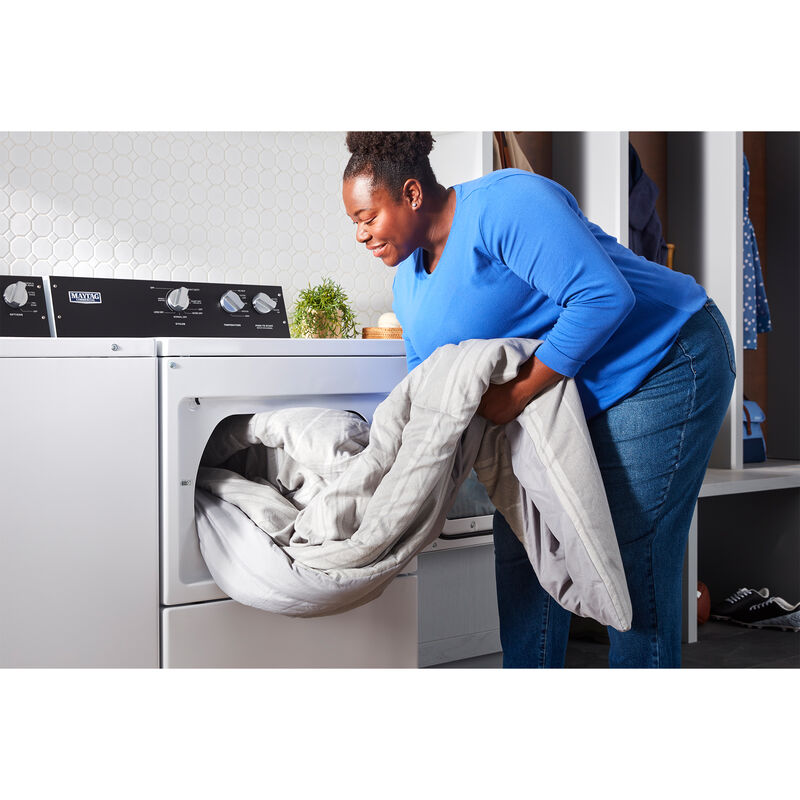 Maytag 27 in. 7.4 cu. ft. Commercial-Grade Residential Electric Dryer with Intelli Dry Sensor - White, , hires