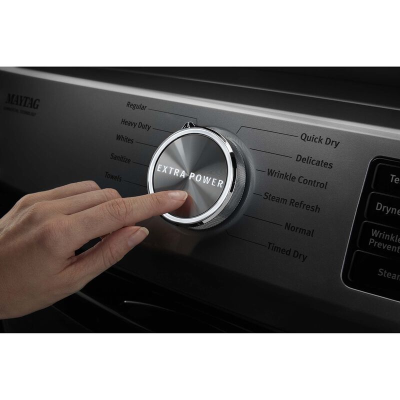 Maytag 27 in. 7.3 cu. ft. Stackable Gas Dryer with Extra Power, Sanitize, Steam & Quick Dry Cycle - Metallic Slate, Metallic Slate, hires