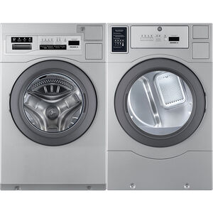 Crossover Commercial Laundry 27 in. 7.0 cu. ft. Top Control Electric Dryer with Coin Operation & OPL/Card Ready - Stainless Steel, , hires