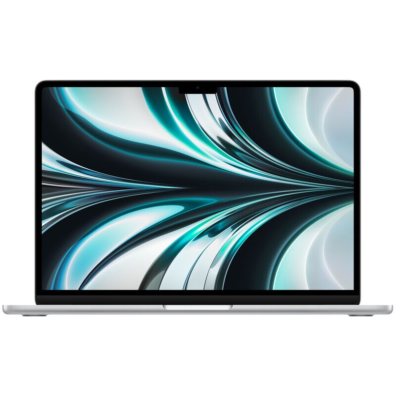 Apple MacBook Air (2022) 13.6 in. Notebook with Apple Intelligence, Apple M2 8-Core CPU, 10-Core GPU, 8 GB RAM, 512 GB SSD, up to 18 Hrs. of Battery Life & Mac OS - Silver, , hires