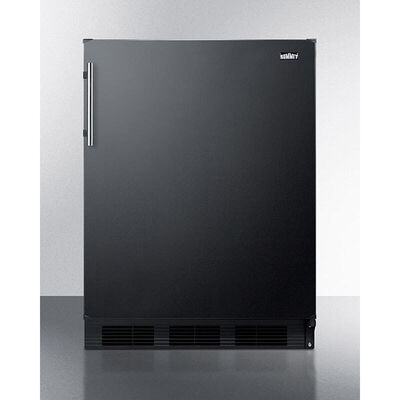 Summit 24 in. 5.5 cu. ft. Undercounter Refrigerator with Professional Handle - Black | FF63BK
