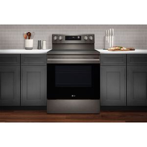LG 30 in. 6.3 cu. ft. Smart Air-Fry True European Convection Electric Range with Radiant Burners - Black Stainless Steel, , hires