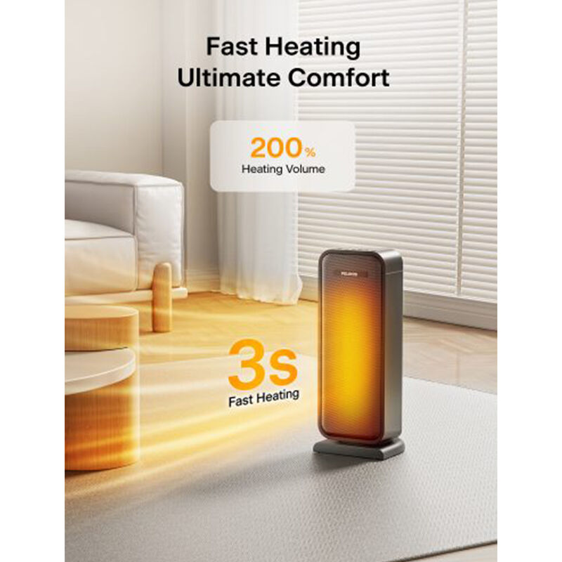 Pelonis 1500 W Oscillating Ceramic Space Heater with 2 Heat Settings - Black, , hires