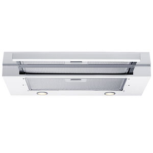 Summit 24 in. Ductless Slide-Out Style Range Hood with 2 Fan Speeds & 2 LED Lights - White, White, hires