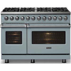 Viking 5 Series 48 in. 7.3 cu. ft. True European Convection Double Oven Dual Fuel Range with 8 Sealed Burners - November Sky, , hires