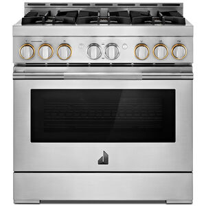 JennAir Rise Series 36 in. 5.1 cu. ft. Smart Convection Oven Freestanding Gas Range with 6 Sealed Burners - Stainless Steel, , hires