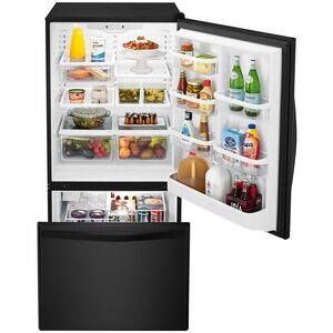 Whirlpool 30 in. 18.7 cu. ft. Bottom Freezer Refrigerator with Ice Maker - Black-on-Black, Black on Black, hires