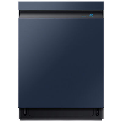 Samsung Bespoke 24 in. Smart Dishwasher with Top Control, 39 dBA Sound Level, 15 Place Settings, 7 Wash Cycles & Sanitize Cycle - Navy Steel | DW80R9950QN