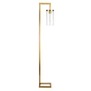 Hudson & Canal Malva Brass Floor Lamp with Clear Glass Shade, , hires