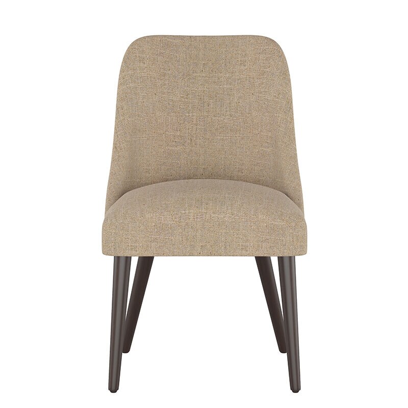 Skyline Furniture Modern Mid Century Dining Chair in Linen Fabric - Sandstone, , hires