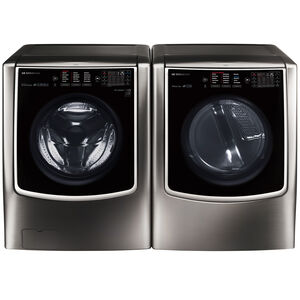 LG Signature 29 in. 9.0 cu. ft. Electric Dryer with TurboSteam Technology & Sensor Dry - Black Stainless Steel, , hires