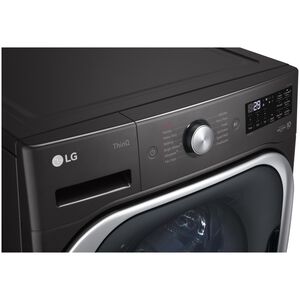 LG 29 in. 5.2 cu. ft. Smart Stackable Front Load Washer with Steam Wash Cycle - Black Steel, , hires