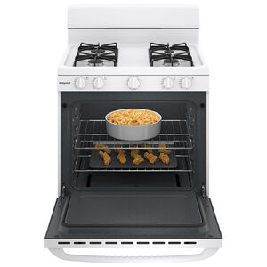Hotpoint 30 in. 4.8 cu. ft. Oven Freestanding Gas Range with 4 Sealed Burners - White, , hires