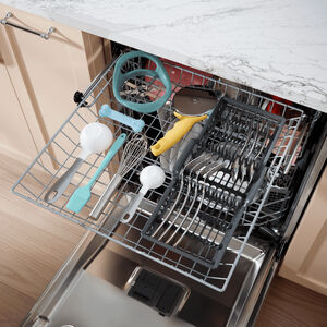 GE 24 in. Top Control Flush-Mount Dishwasher with 45 dBa Sound Level, 3rd-Rack & Dry Boost - Slate, Slate, hires