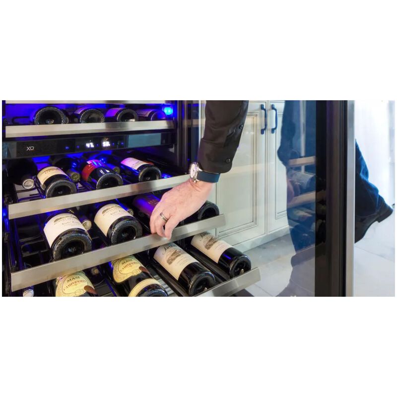 XO 24 in. Built-In/Freestanding 5.7 cu. ft. Compact Beverage Center with Adjustable Shelves & Digital Control - Stainless Steel, , hires