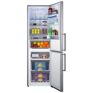 Summit Thin Line 24 in. 10.8 cu. ft. Counter Depth Bottom Freezer Refrigerator - Stainless Steel Look, , hires