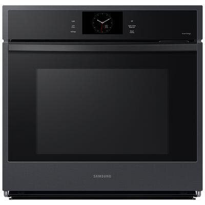 Samsung 30 in. 5.1 cu. ft. Electric Smart Wall Oven with Dual Convection & Steam Clean - Matte Black | NV51CG600SMT