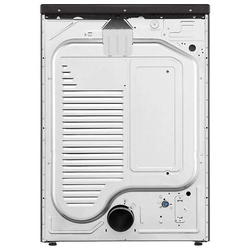 LG 27 in. 7.4 cu. ft. Smart Stackable Round-Door Electric Dryer with Tempered Glass, Built-In Intelligence, Sensor Dry, Turbo Steam, Sanitize & Steam Cycle - Black Steel, Black Steel, hires