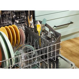 Whirlpool 24 in. Top Control Dishwasher with 47 dBA Sound Level, 3rd Rack & Auto Open Air Dry - Fingerprint Resistant Black Stainless, , hires