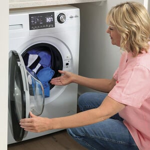 GE 24 in. 2.4 cu. ft. Electric All-in-One Front Load Washer-Dryer Combo with Sensor Dry - White, , hires