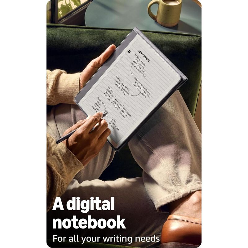 Amazon Kindle Scribe (32GB) - Redesigned display with uniform borders. Now write directly on books and documents. With built-in notebook summarization. Includes Premium Pen - Tungsten, , hires