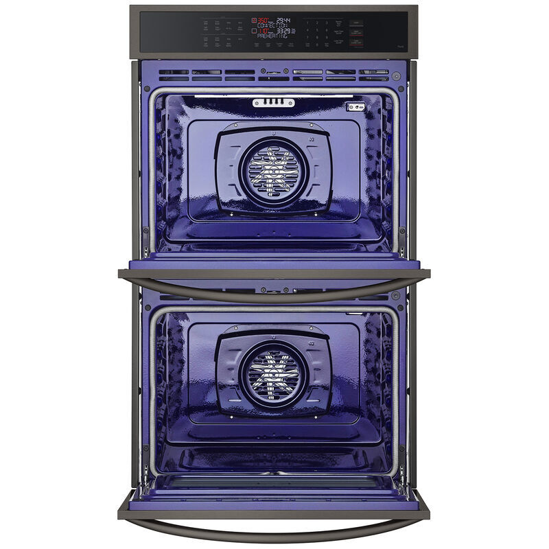 LG 30 in. 9.4 cu. ft. Smart Front Control Electric Double Wall Oven with Standard Convection - PrintProof Black Stainless Steel, , hires