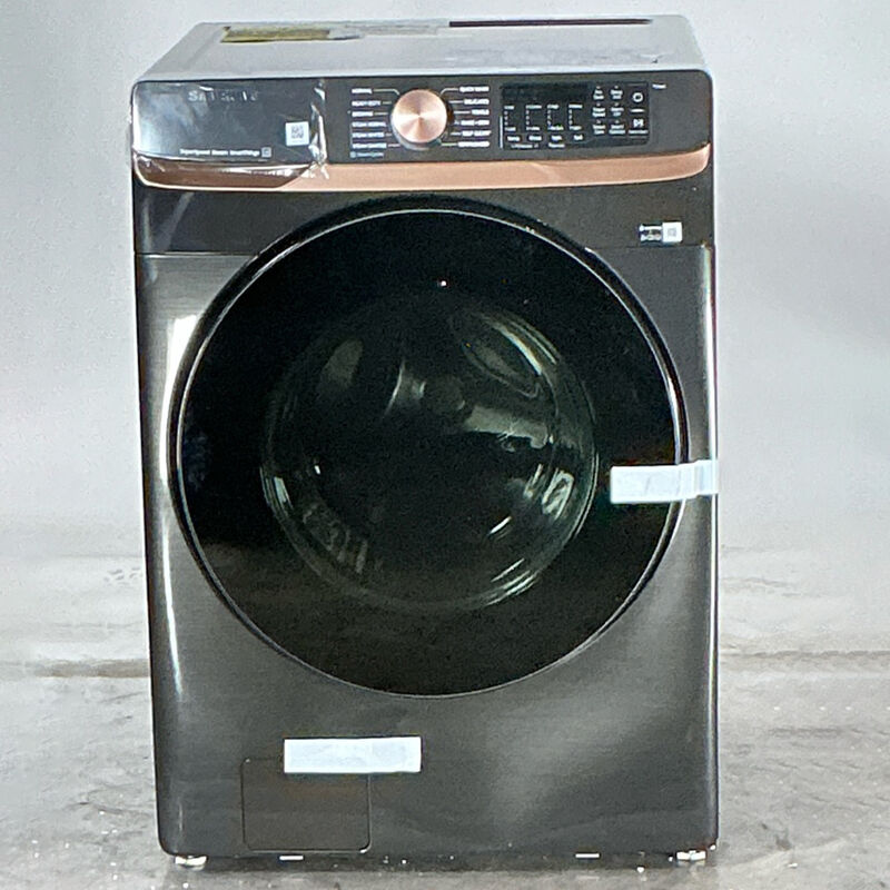 Samsung 27 in. 5.0 cu. ft. Smart Stackable Front Load Washer with Super Speed Wash, Sanitize & Steam Cycle - Brushed Black (Open Box Fair Condition), , hires