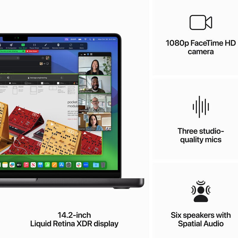 Apple MacBook Pro (2023) 14 in. Notebook with Apple Intelligence, Apple M3 Max 14-Core CPU, 30-Core GPU, 36 GB RAM, 1 TB SSD, up to 18 Hrs. of Battery Life & Mac OS - Space Black, , hires