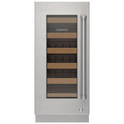 Sub-Zero Designer Series Undercounter 15 in. Left Hinge Stainless Steel Glass Door Panel with Pro Handle and Lock | 9029151