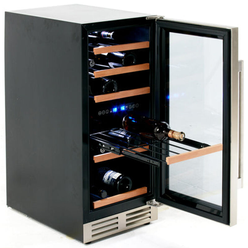 Avanti Designer Series 15 in. Freestanding/Built-In Wine Cooler with Dual Temperature Zones, 28 Bottle Capacity, & Digital Control - Stainless Steel, , hires