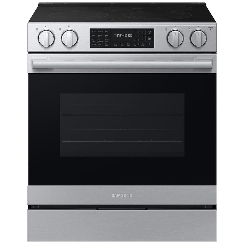 Samsung Bespoke 30 in. 6.3 cu. ft. Smart Air-Fry True European Convection Slide-In Electric Range with Radiant Burners - Stainless Steel, Stainless Steel, hires