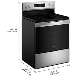 Whirlpool 30 in. 5.3 cu. ft. Air-Fry Standard Convection Electric Range with Radiant Burners - Stainless Steel, , hires