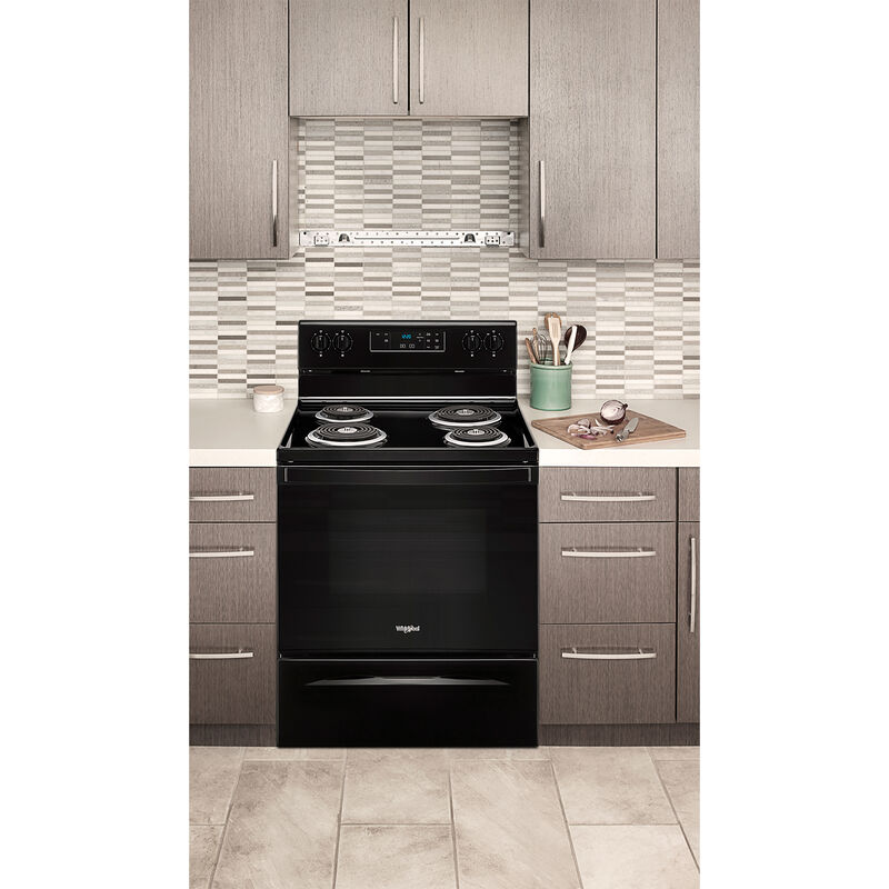 Whirlpool 30 in. 4.8 cu. ft. Electric Range with Coil Burners - Black, Black, hires