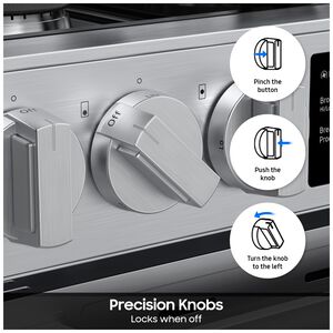 Samsung Bespoke 30 in. 6.0 cu. ft. Smart Air-Fry Standard Convection Slide-In Gas Range 5 Sealed Burners - Stainless Steel, , hires