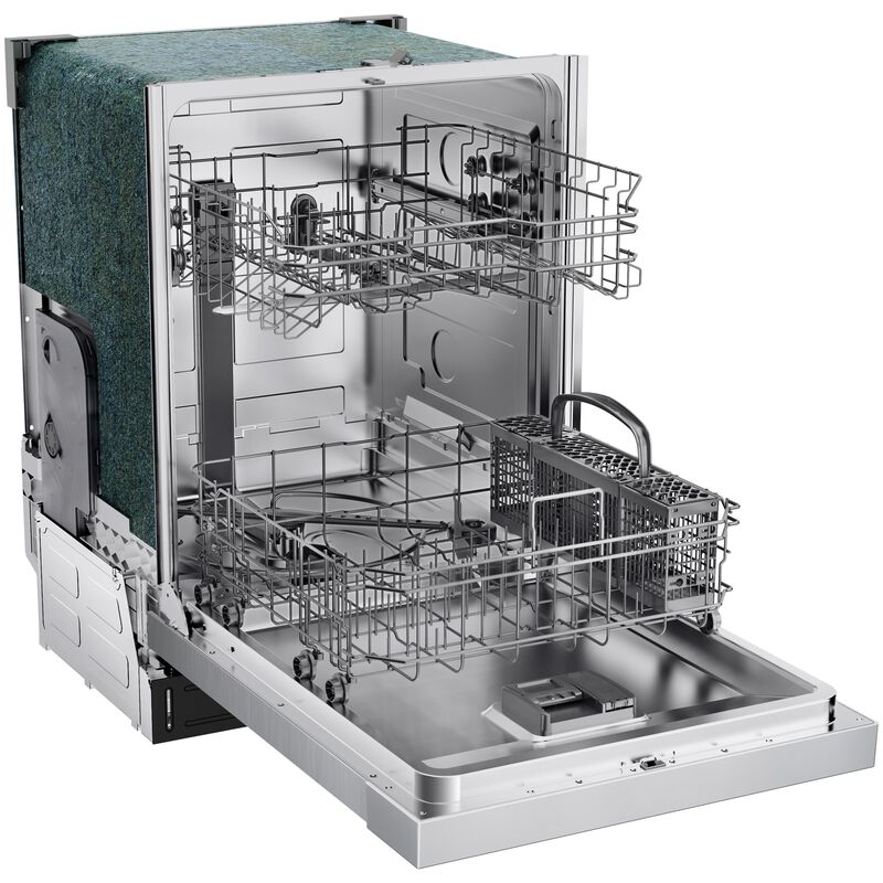 Midea 24 in. Front Control Flush-Mount Dishwasher with 52 dBA Sound level, Auto Open Door & Pocket Handle - Stainless Steel, , hires