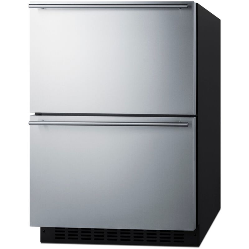Summit 24 in. 3.7 cu. ft. Outdoor Double Refrigerator Drawers - Stainless Steel/Panel Ready, , hires